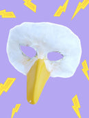 Máscara grande de plumas blancas para adultos, máscara de plumas de pájaro grande para hombres o mujeres, accesorios divertidos para disfraces de Halloween - SACASUSA