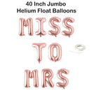 Miss To Mrs Letter 40" Globo Banner Jumbo Carta Globos Despedida de soltera Despedida de soltera Decoración de fiesta Oro rosa, Rosa, Plata, Oro, Negro - SACASUSA