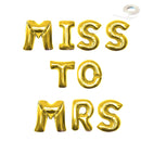 Miss To Mrs Letter 40" Globo Banner Jumbo Carta Globos Despedida de soltera Despedida de soltera Decoración de fiesta Oro rosa, Rosa, Plata, Oro, Negro - SACASUSA