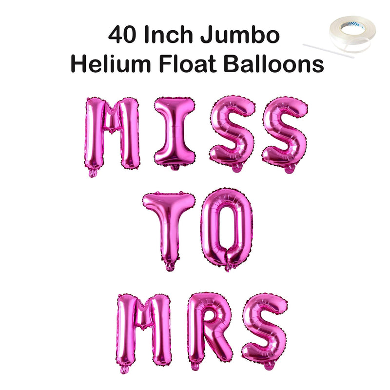Miss To Mrs Letter 40" Globo Banner Jumbo Carta Globos Despedida de soltera Despedida de soltera Decoración de fiesta Oro rosa, Rosa, Plata, Oro, Negro - SACASUSA