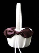 Nudo de amor nupcial, lazo de satén, cesta de flores para niña, accesorios de boda, marfil, blanco, negro, marrón, rojo, rosa, Borgoña, vino, hermosa cinta - SACASUSA