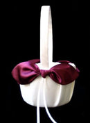 Nudo de amor nupcial, lazo de satén, cesta de flores para niña, accesorios de boda, marfil, blanco, negro, marrón, rojo, rosa, Borgoña, vino, hermosa cinta - SACASUSA