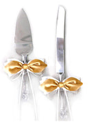 Nupcial Amor Nudo Satén Arco Pastel Cuchillo Servidor Set Accesorios de Boda Regalos Favores Marfil Blanco Negro Marrón Rojo Rosa Borgoña Vino Fotografá­a - SACASUSA