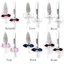 Nupcial Amor Nudo Satén Arco Pastel Cuchillo Servidor Set Accesorios de Boda Regalos Favores Marfil Blanco Negro Marrón Rojo Rosa Borgoña Vino Fotografá­a - SACASUSA