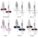 Nupcial Amor Nudo Satén Arco Pastel Cuchillo Servidor Set Accesorios de Boda Regalos Favores Marfil Blanco Negro Marrón Rojo Rosa Borgoña Vino Fotografá­a - SACASUSA