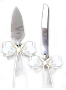 Nupcial Amor Nudo Satén Arco Pastel Cuchillo Servidor Set Accesorios de Boda Regalos Favores Marfil Blanco Negro Marrón Rojo Rosa Borgoña Vino Fotografá­a - SACASUSA