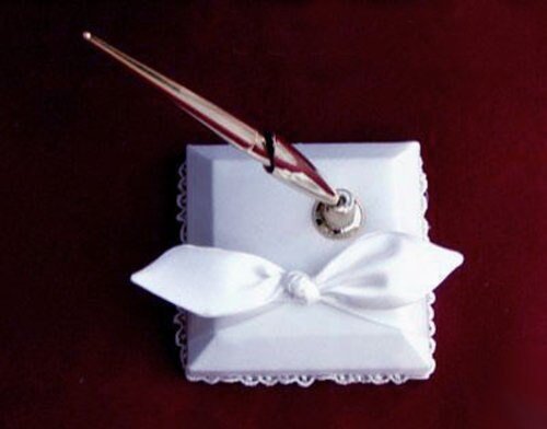 Nupcial Amor Nudo Satén Arco Pluma Set Soporte Accesorios de Boda Marfil Blanco Negro Marrón Rojo Rosa Claro Borgoña Vino Plata Oro Tono Pluma - SACASUSA
