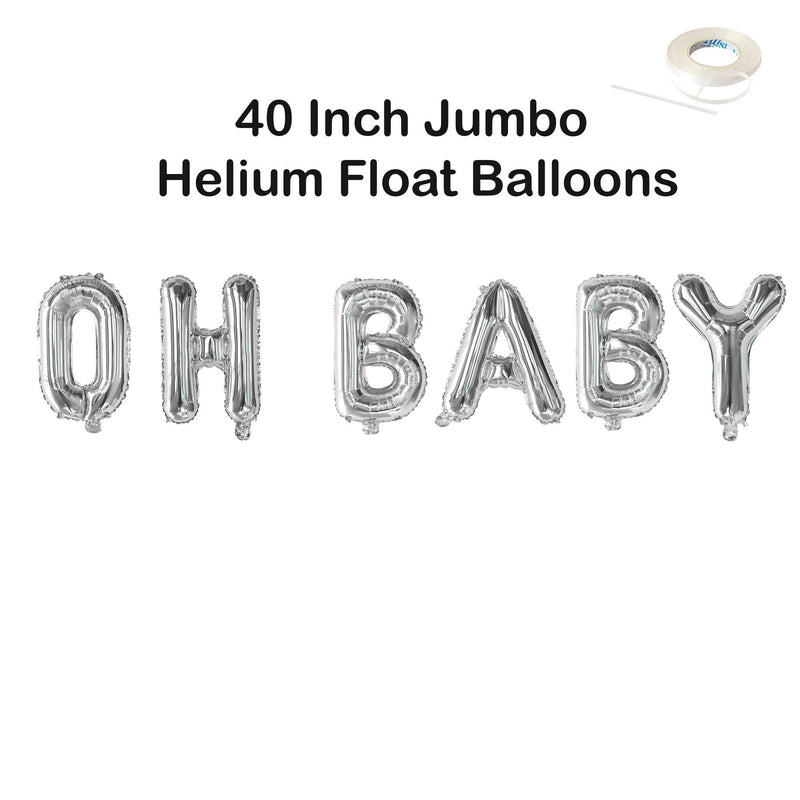 OH BABY - Globos DIY con letras gigantes de 40" Decoraciones para fiestas de baby shower Oro rosa, rosa, plata, oro, globos negros Decoración Flotador de helio - SACASUSA