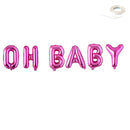 OH BABY - Globos DIY con letras gigantes de 40" Decoraciones para fiestas de baby shower Oro rosa, rosa, plata, oro, globos negros Decoración Flotador de helio - SACASUSA