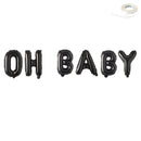OH BABY - Globos DIY con letras gigantes de 40" Decoraciones para fiestas de baby shower Oro rosa, rosa, plata, oro, globos negros Decoración Flotador de helio - SACASUSA