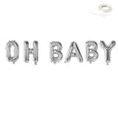 OH BABY - Globos DIY con letras gigantes de 40" Decoraciones para fiestas de baby shower Oro rosa, rosa, plata, oro, globos negros Decoración Flotador de helio - SACASUSA