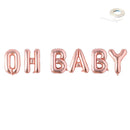 OH BABY - Globos DIY con letras gigantes de 40" Decoraciones para fiestas de baby shower Oro rosa, rosa, plata, oro, globos negros Decoración Flotador de helio - SACASUSA