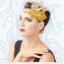 Oro Vintage inspirado El gran Gatsby Rhinestone con cuentas diadema 1920 tocado Flapper negro pluma nupcial tocado de boda Art Déco - SACASUSA