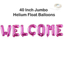 Pancarta de globo con letras de bienvenida Jumbo de 40 pulgadas, decoraciones para fiestas en oro, oro rosa, plata, negro, azul y rosa, flotador de helio DIY - SACASUSA