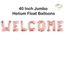 Pancarta de globo con letras de bienvenida Jumbo de 40 pulgadas, decoraciones para fiestas en oro, oro rosa, plata, negro, azul y rosa, flotador de helio DIY - SACASUSA