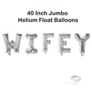 Pancarta de globo con letras Jumbo WIFEY de 40 pulgadas: oro, oro rosa, plata, negro, azul, rosa, decoraciones para fiesta de despedida de soltera para despedida de soltera, - SACASUSA