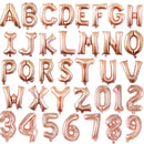 Pancarta de globo con letras y números de oro rosa personalizada de 16 pulgadas. Pancarta de cumpleaños con letras Mylar de 16''. Elija AZ 0-9 Personalización Baby Shower - SACASUSA