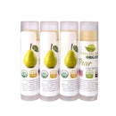 Paquete de 4 bálsamos labiales orgánicos certificados por USDA. Cavegirl Mine Sabor Pera Orgánica Vegana. Hecho en EE.UU. Libre de parabeno. Reparar labios secos y agrietados - SACASUSA