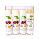 Paquete de 4 bálsamos labiales orgánicos certificados por USDA. Cavegirl Mine Vegano Sabor a Cereza Orgánica Hecho en Estados Unidos. Libre de parabeno. Reparar labios secos y agrietados - SACASUSA