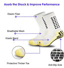 Paquete de 4 pares de calcetines antideslizantes de fútbol Premium para hombres y mujeres, calcetines de fútbol transpirables, agarre deportivo, pelota de baloncesto, fútbol, tenis - SACASUSA