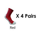 Paquete de 4 pares de calcetines antideslizantes de fútbol premium para hombres y mujeres, calcetines de fútbol transpirables, calidad de agarre corto deportivo, amarillo, verde, blanco, negro, rojo y azul - SACASUSA