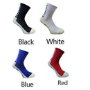 Paquete de 4 pares de calcetines antideslizantes de fútbol premium para hombres y mujeres, calcetines de fútbol transpirables, calidad de agarre corto deportivo, amarillo, verde, blanco, negro, rojo y azul - SACASUSA