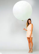 Paquete de 5 unidades redondas de 36 pulgadas, globos gigantes de látex gruesos blancos para Halloween, Baby Shower, género, revelación, cumpleaños, boda, compromiso, decoración de fiesta - SACASUSA