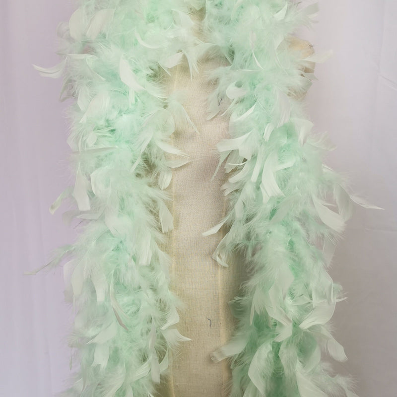 Paquete de 6 piezas de color rosa claro, lavanda, morado, verde menta, blanco, peso ligero, 45 gramos cada boas de plumas de pavo Chandelle, recuerdos de fiesta de cumpleaños para niños - SACASUSA