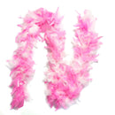 Paquete de 6 piezas de color rosa claro, lavanda, morado, verde menta, blanco, peso ligero, 45 gramos cada boas de plumas de pavo Chandelle, recuerdos de fiesta de cumpleaños para niños - SACASUSA