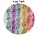 Paquete de 6 piezas Macaron Pastel Rosa Naranja Azul Bebé Púrpura Verde Peso ligero 45 gramos cada boas de plumas de pavo Chandelle 6 pies de largo - SACASUSA