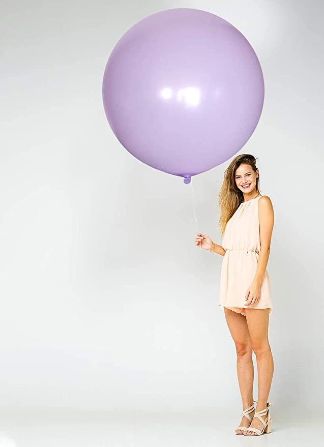 Paquete redondo de 36 pulgadas, 6 unidades, colores mezclados, globos gigantes de látex gruesos para Halloween, Baby Shower, género, revelación, decoración para fiesta de cumpleaños, boda - SACASUSA