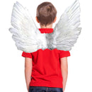 Pequeñas alas de ángel de hadas de plumas blancas con halo gratis para disfraces de Halloween niños niños niñas tamaño: 18x14 pulgadas - SACASUSA