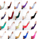 Plata Extra Largo Sin Dedos Sobre el Codo Guantes de Color Satén Nupcial de Grado A sin dedos mujeres Fiesta de Halloween Cosplay Formal 23 "Prom - SACASUSA