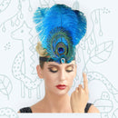 Turquesa azul cuero Rhinestone cristal diadema 1920 tocado Flapper negro disfraz de Halloween Cosplay El gran Gatsby Headwear mujeres - SACASUSA