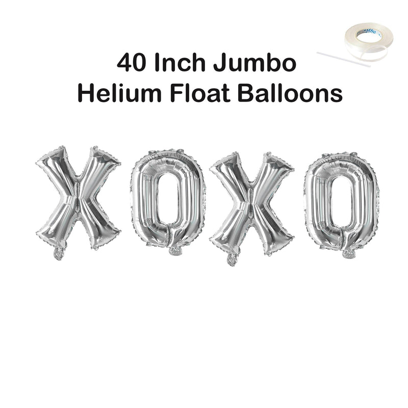 XOXO Globos Jumbo XL de 40" Galentines Decoraciones para Fiestas del Dá­a de San Valentá­n Oro Rosa, Rosa, Plata, Oro, Globos Negros Decoración para Fiestas Banner - SACASUSA